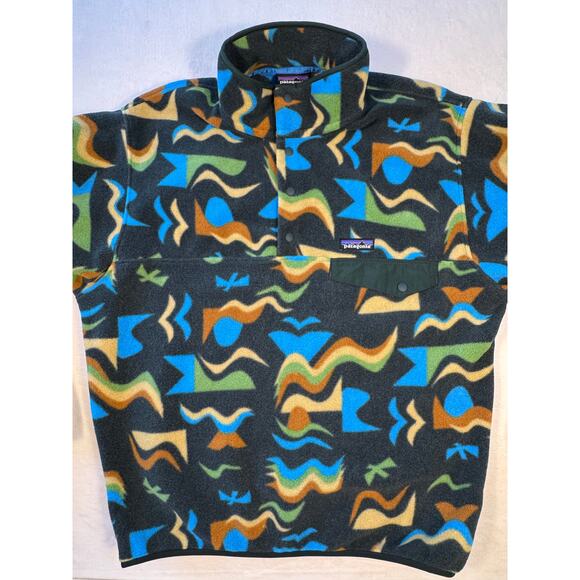 Patagonia Synchilla Arctic Collage Northern Green Fleece Pullover M - Picture 9 of 15